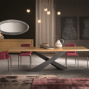 Table rectangulaire design bois et pied métal-Mayenne la baule