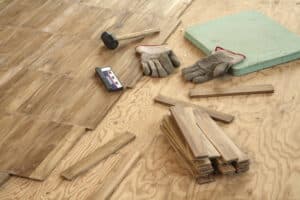 Pose parquet chêne massif collé - Mayenne, la baule