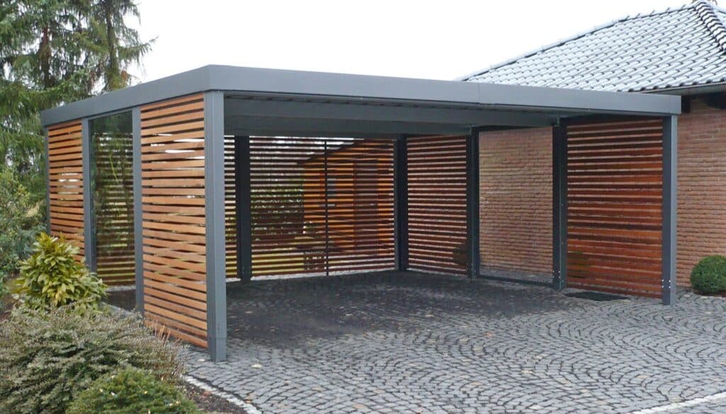 Carport bois et aluminium - Mayenne