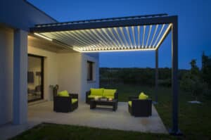 Pergola alu avec led sur mesure Mayenne, laval, la baule