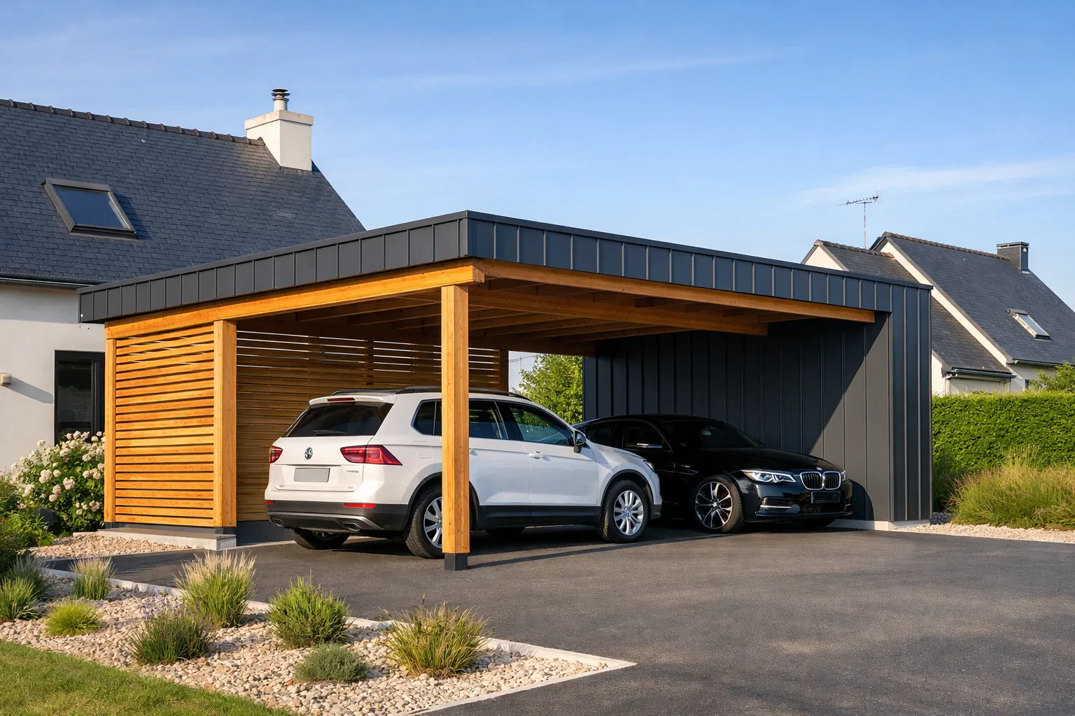 Carport en ossature bois : une solution durable, esthétique et fonctionnelle