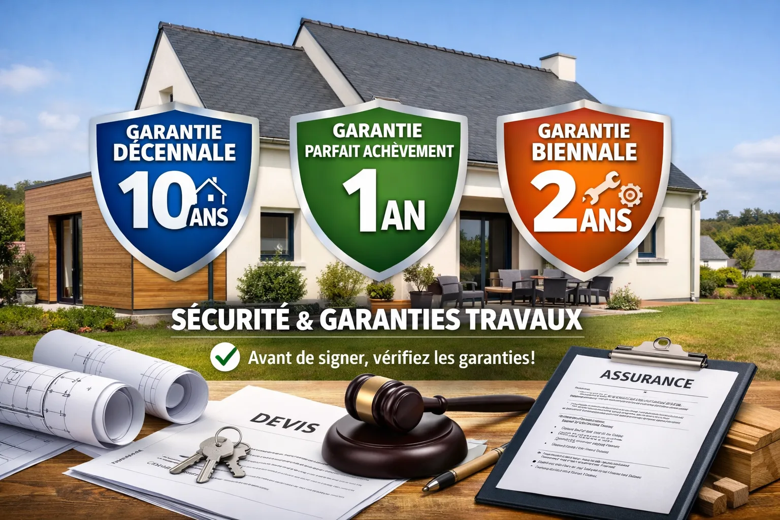 Garanties travaux : décennale, conformité, assurances… ce que vous devez vérifier avant de signer à Mayenne ou La Baule